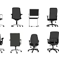 Modern Office Chairs With Mesh Back Swivel Base And Ergonomic Design In Various Styles 3d model