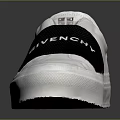 Givenchy White Slip On Sneakers With Black Strap 3d model