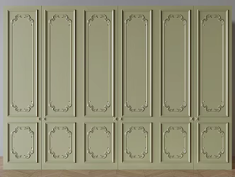 French Style Wardrobe Door Panel Solid Wood Carved Wardrobe Door Panel Cream Style Wardrobe Door Panel 3d model