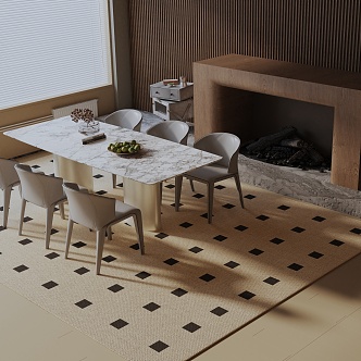 Modern table combination 3d model