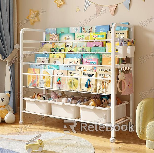 Modern Bookshelf Children's Wrought Iron Bookshelf model