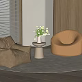 Modern Lazy Sofa Modern Single Sofa Side Several Floriculture 3d model