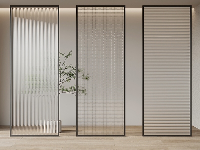 Modern glass screen partition Changhong glass 3d model