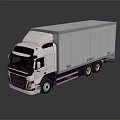 White Modern Box Truck with Aerodynamic Cab and Large Cargo Trailer on Dark Reflective Surface 3d model