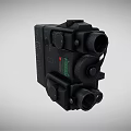Black Tactical Weapon Accessory with Night Vision Scope Control Knobs and