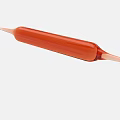 Orange Ceramic Rolling Pin With Tapered Ends And Smooth Cylindrical Design 3d model