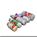 Assorted Bottled Beverages Including Mineral Water Soda And Fruit Drinks