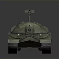 Military Tank with Camouflage Paint Long Cannon Barrel Heavy Tracks and Turret Design