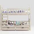 Nordic Bed Up and Down High and Low Bed 3d model