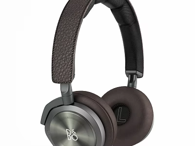 Modern Over Ear Headphones With Leather Headband Metal Cups And Comfortable Ear Pads 3d model