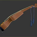 Orange Stringed Musical Instrument With Blue Hand Painted Artistic Supplies And Decorative Patterns