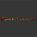 Mythical Game Movie Character Weapon With Red Yellow Dragon Design And Flame Shaped Head