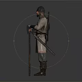 Detailed Viking Warrior Character With Shield Axe Weapons And Medieval Armor 3d model