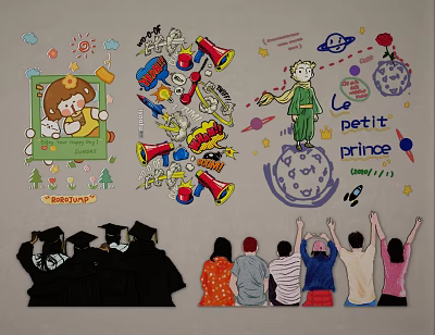 Modern Stickers 3d model