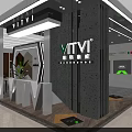 Shopping Mall Store Displaying Various Wooden Floor Samples With Plant Decor And Gray Tile Floor