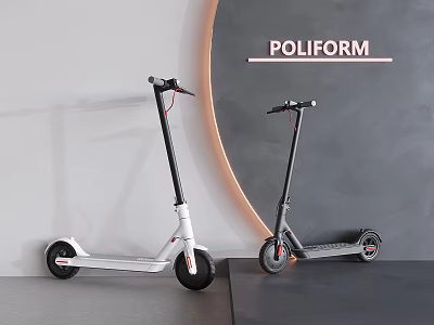 Poliform Electric Scooters White And Gray Models In Modern Minimalist Setting 3d model