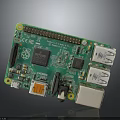 Raspberry Pi Single Board Computer Featuring Green Circuit Board Microchip USB Ports And Ethernet Port 3d model