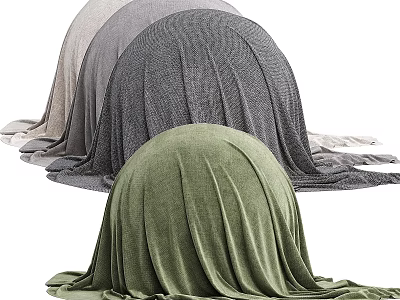 Modern Decorative Components With Colored Fabric Covers And Smooth Dome Shapes 3d model