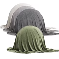 Modern Decorative Components With Colored Fabric Covers And Smooth Dome Shapes 3d model