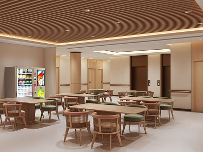 Modern Hospital Outpatient Clinic Waiting Area With Tables Chairs And Vending Machine 3d model
