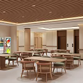 Modern Hospital Outpatient Clinic Waiting Area With Tables Chairs And Vending Machine