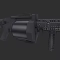 Black Tactical Assault Weapon With Barrel Magazine Grip And Rail System