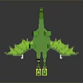 Green Dragon Building Block Model With Yellow Head Red Accents And Wings