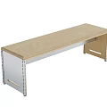 Simple Modern Wooden Bench With Metal Frame For Home Furniture