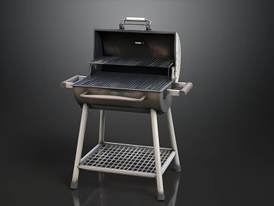 Outdoor Portable Metal Grill With Removable Rack And Sturdy Stand 3d model