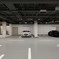 Modern Underground Parking Garage Interior Space With Cars Parking Lines And Columns