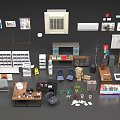 Organized Office Desk Setup with Ergonomic Chair Stationery Bookshelf and Potted Plant in Workspace