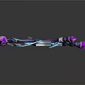 Magical Staff With Purple Blue Crystals And Intricate Decorative Patterns
