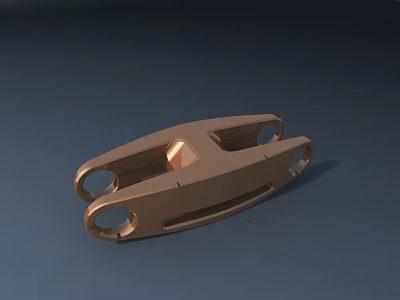 Metallic Weapon Mechanical Part With Copper Finish And Geometric Holes Structure 3d model