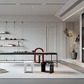 Modern Minimalist Tea Room Interior With Furniture