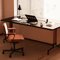 Modern Middle Style Computer Desk 3d model