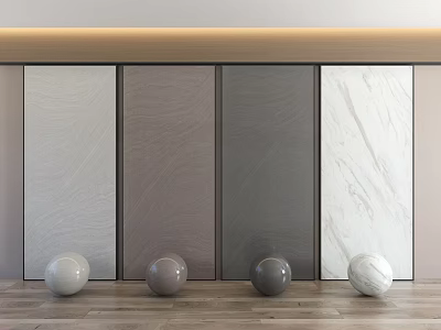 Modern Wall Panels With Various Color Options And Marble Texture For Interior Design 3d model