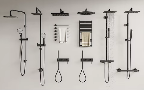 Modern shower towel rack 3d model