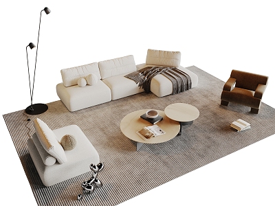 Modern sofa coffee table combination model