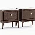 Modern Dark Wooden Nightstands With Drawers Metal Knobs And Tapered Legs Design