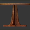 Round Wooden Table with Smooth Tabletop and Carved Legs in Classic Furniture Design
