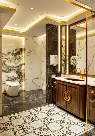 Chinese Hotel Toilet 3d model