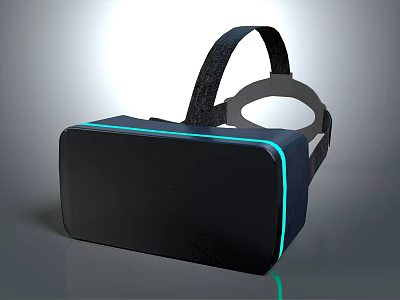 Stylish Black Over Ear Headphone Speaker With Blue LED Light Strips And Modern Design 3d model