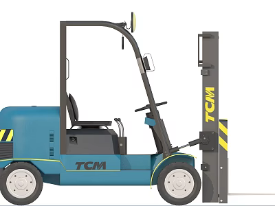 Industrial Factory Key Material Handling Equipment with Blue TCM Forklift 3d model
