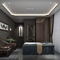 Modern Beauty Hair Salon Interior With Wooden Display Shelves Front Desk And Green Plants
