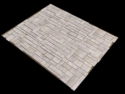Stone Tiled Ground Surface with Neatly Arranged Orderly Laid Pavers Design 3d model