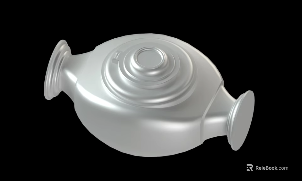 Sleek Silver Metallic Component With Circular Structure And Smooth Finish 3d model 