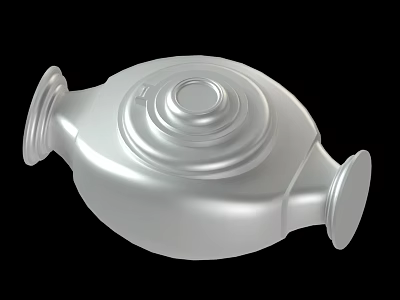 Sleek Silver Metallic Component With Circular Structure And Smooth Finish 3d model