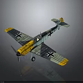 Space Aerospace Model Airplane With Blue Yellow Color And Black Cross On Grey Background