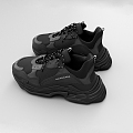 Shoes sneaker shoes black sneaker shoes shoots balenciaga triple s black 3d model