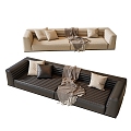 Modern Multiplayer Sofa Leather Sofa 3d model